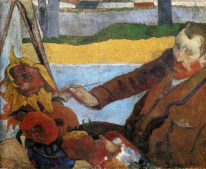 Van Gogh pintando girasoles · Gauguin · 1888 · Óleo sobre lienzo