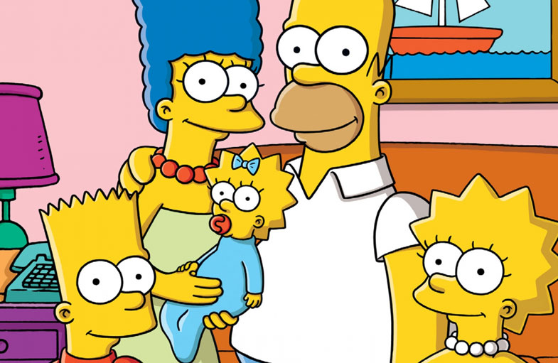 Fotografía de la familia Simpson al completo.