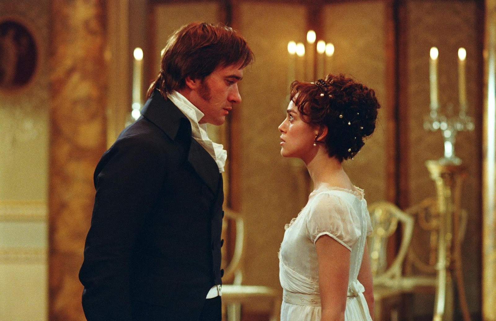 El señor Darcy y Elisabeth Bennet en una escena de Orgullo y prejuicio. 