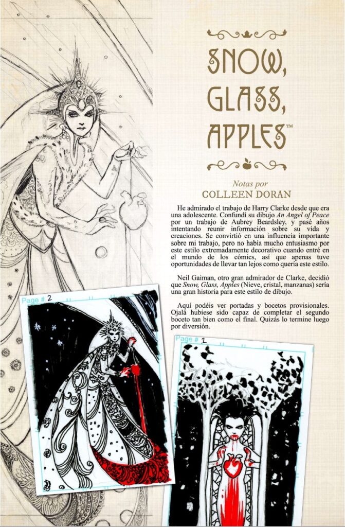 Boceto de la portada de Nieve, cristal, manzanas