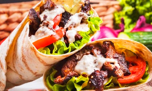 Durum kebab, uno de los platos más típicos del Medio Oriente
