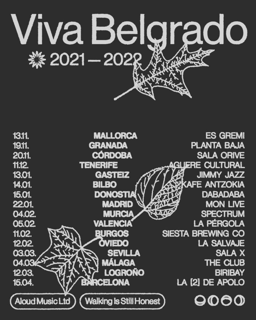 Cartes con las fechas de la gira de Viva Belgrado