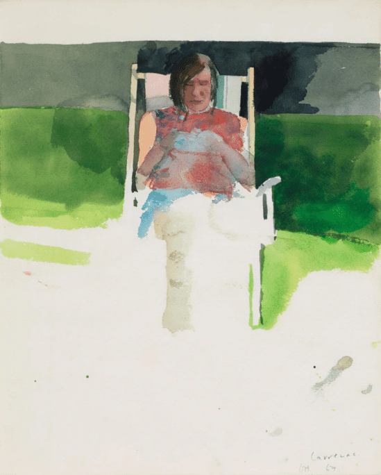 Retrato de Ianthe Cornwall-Jones por David Hockney