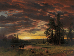 Albert Bierstadt, Atardecer en la pradera, 1870.