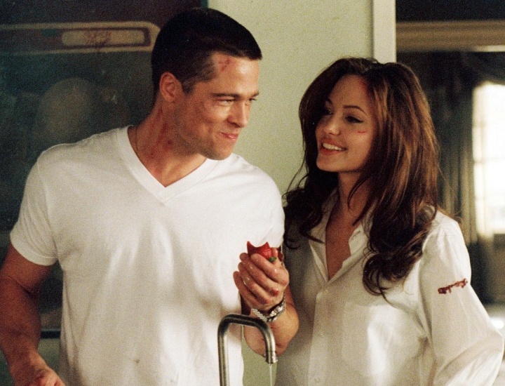 Brad Pitt y Angelina Jolie en Sr. y Sra. Smith