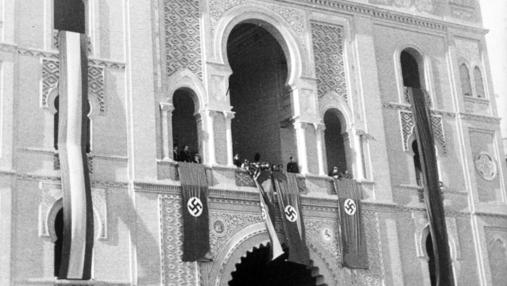 Durante la visita de Himmler, la Plaza de Toros de las Ventas se decoró con simbología nazi