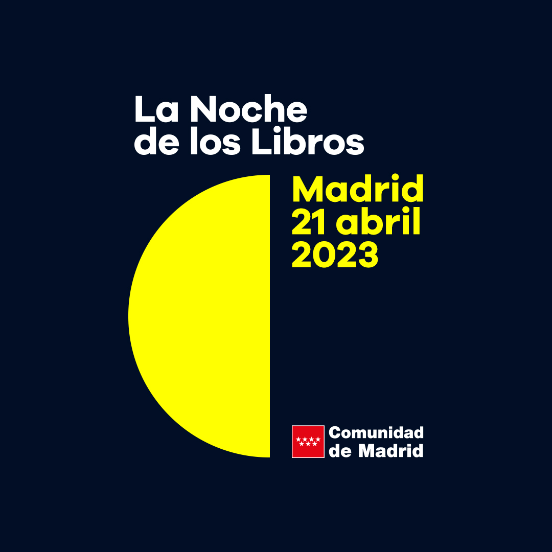 Logo oficial de La Noche de los Libros 2023 que se celebra el 21 de abril en Madrid