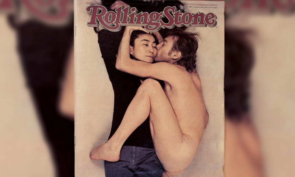 Portada de la revista la revista Rolling Stone, con una de las fotografías que Anne Leibovitz hizo de Yoko Ono y John Lennon