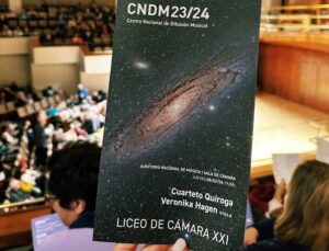 Programa de mano del concierto del Cuarteto Quiroga el 8 de febrero de 2024.