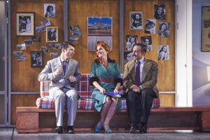Ricky Mata (Leo Bloom), Mireia Portas (Ulla) y Armando Pita (Max Bialystock) en 'The Producers'