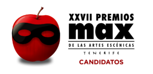Logo de la 27ª edición de los Premios Max con la famosa manzana con antifaz