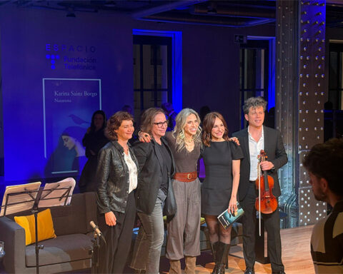 Momento de la presentación de Nazarena en Fundación Telefónica. Fuente: Propia