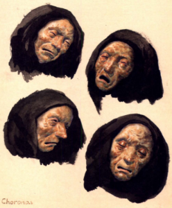 Algunas de las caretas dibujadas por Castelao | Museo de Pontevedra